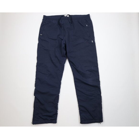 Vtg 90s Y2K Adidas Mens Large Distressed Spell Out Fleece Lined Wide Leg Pants - Picture 1 of 16